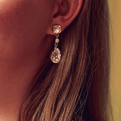 Coronation Swarovski crystal drop earrings inspired on Her Majesty Queen Elizabeth II original coronation earrings.