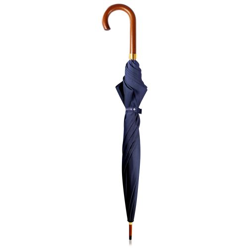 Union Flag walking stick umbrella, Buckingham Palace branded with a double lining which includes a navy blue outer lining and a Union Flag printed inner lining.