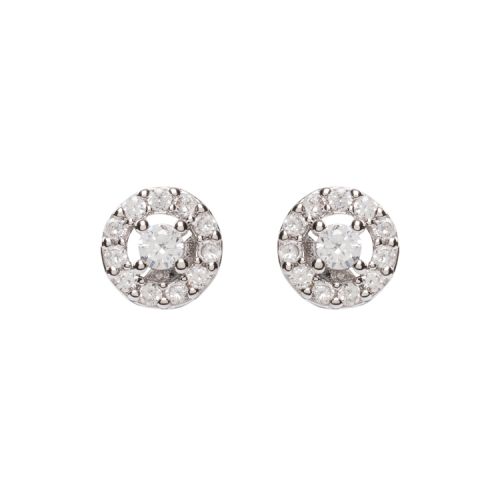 one diamante stud at the centre of the earring with a surrounding circle of diamante