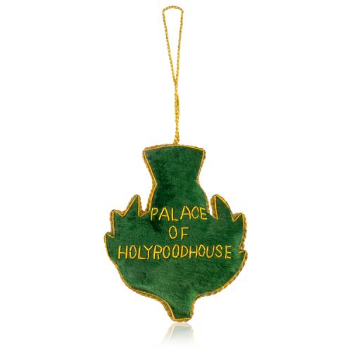 Palace of Holyroodhouse Thistle fabric christmas decoration.