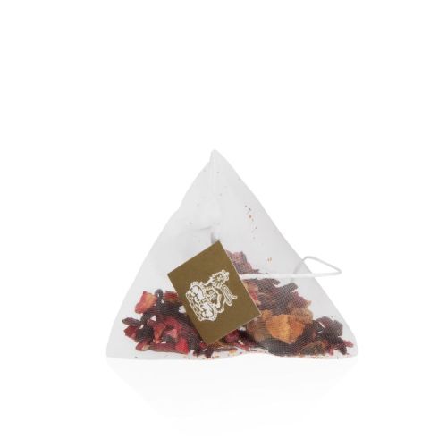red and white cardboard box of Red Berry infusion teabags with a detail image of the crest on the front