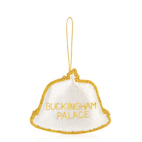 Christmas Pudding decoration adorned with silver crystals and embroidered holly leaves with berries. 