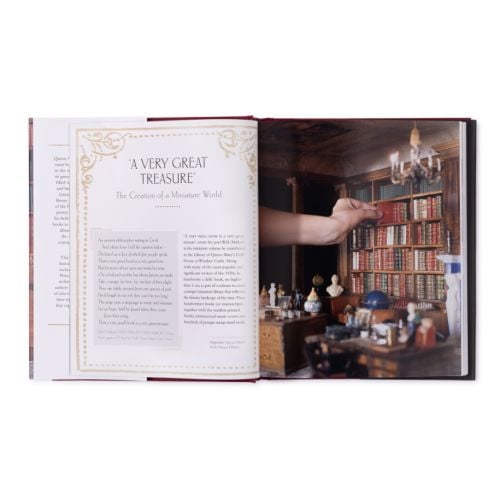 Front cover of book with title The Miniature Library of Queen Mary's Dolls' House by Elizabeth Clark Ashby.