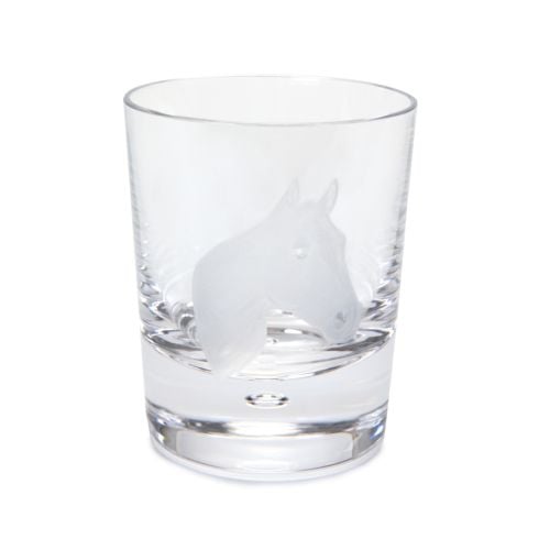 Gold Box with Buckingham Palace emblem embossed in gold containing an exclusive limited edition Galley Tumbler featuring horse engraving. 