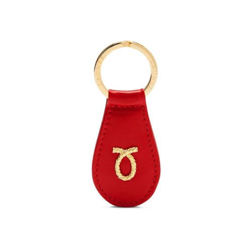 Launer Red Keyfob with gold detailing. 