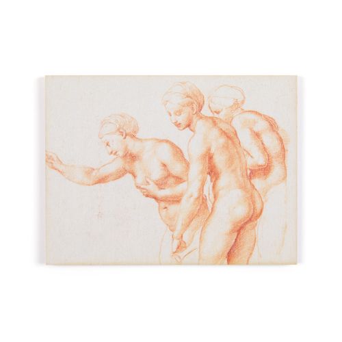 Wooden magnet with the three graces printed on, 