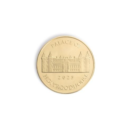 Palace of Holyroodhouse 2025 coin with the facade of the palace on the coin.