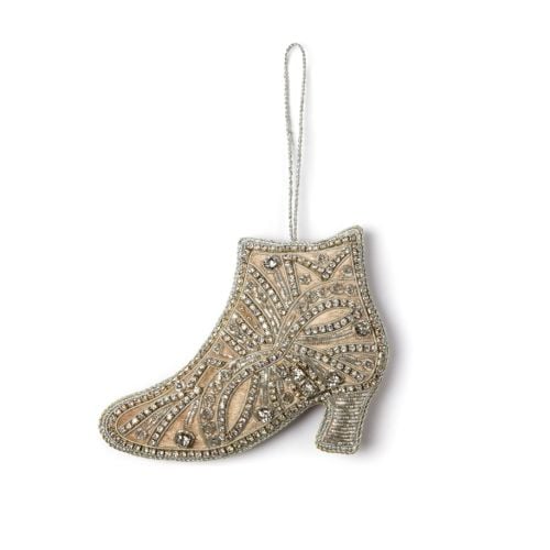Crystal studded boot decoration with string. 